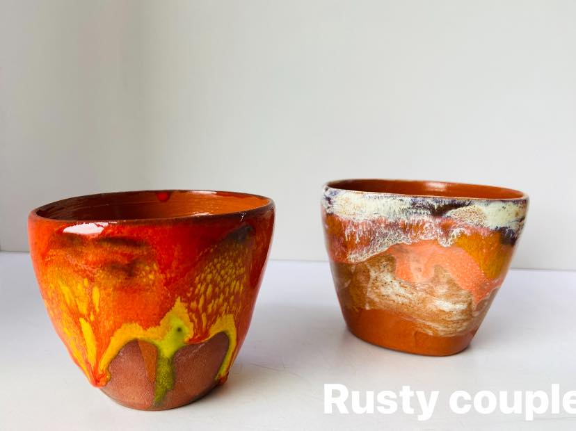 LILIANA BASARAB pahar Rusty Couple handmade din ceramică